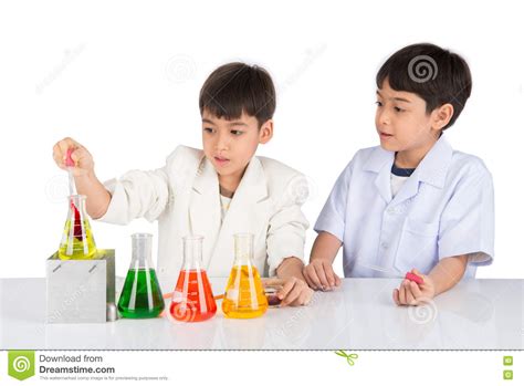 Little Boy Study Science Education In The Classroom Stock Image Image