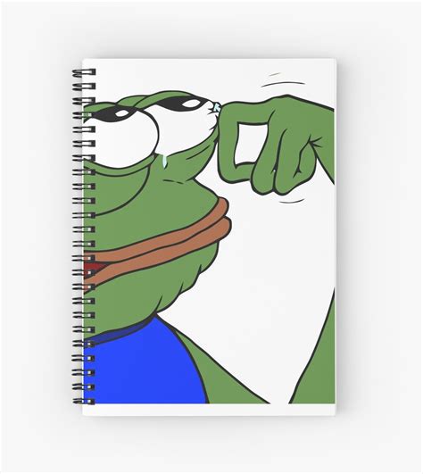 Crying Pepe Meme Sad Spiral Notebook By Abusive Materia Redbubble