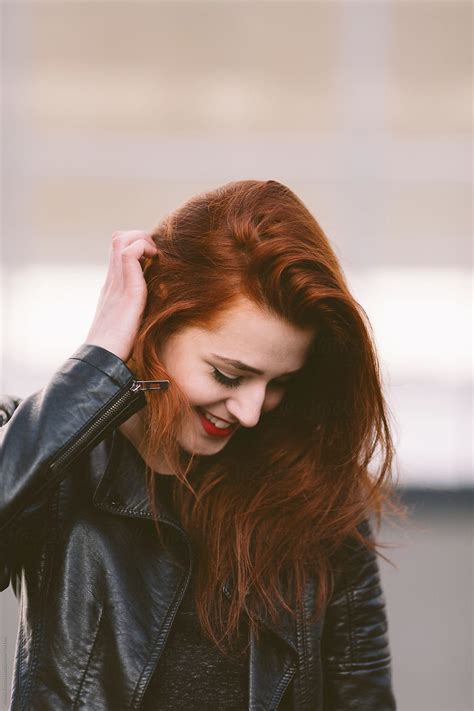 Happy Young Woman With Red Hair By Stocksy Contributor Alexey Kuzma Stocksy