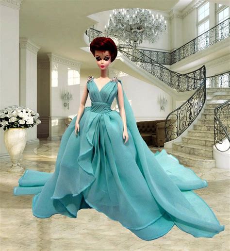 Blue Chiffon Gown Chiffon Dress Long Chiffon Gown Barbie Bride