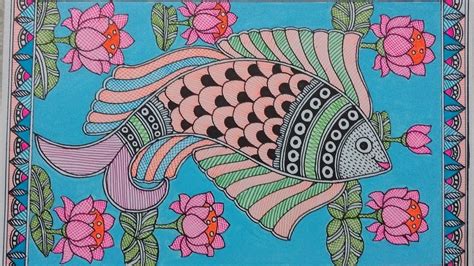 Traditional Madhubani Painting Fish Madhubani Painting An Indian Folk Art Mithila Painting