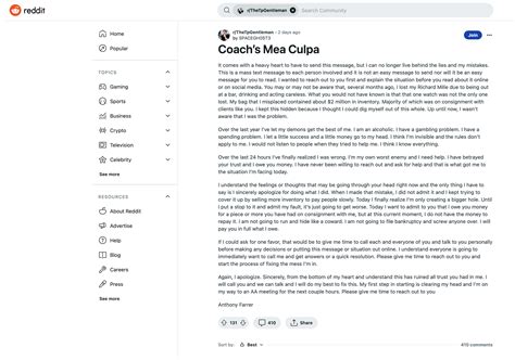 Breaking News: The Timepiece Gentleman Saga Continues. Anthony Farrer