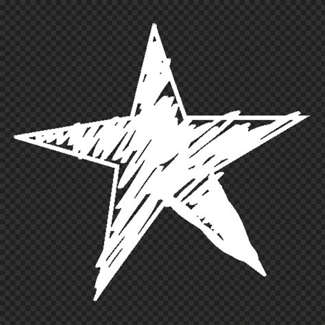 White Doodle Drawing Star Transparent Background Citypng