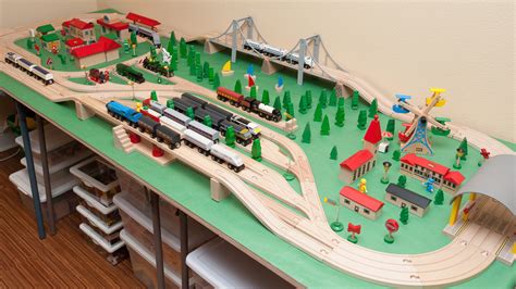 Wooden Train Set Table