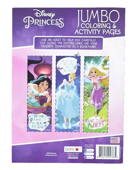 Disney Princess Jumbo Colouring And Activity Pages 3 Bookmarks Included