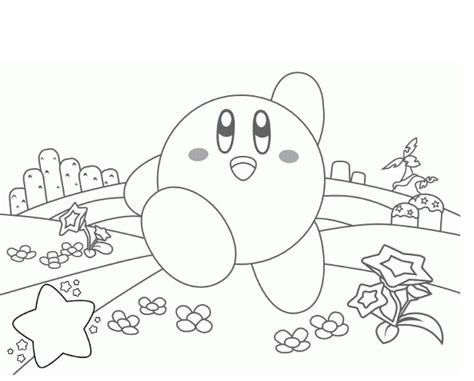 Kirby Feliz Para Colorear Imprimir E Dibujar ColoringOnly