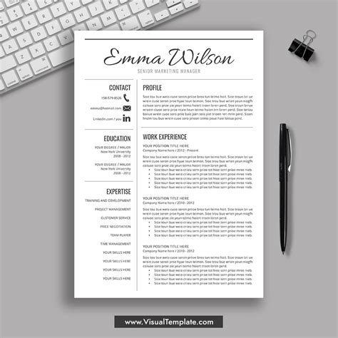 2021 2022 Pre Formatted Resume Template With Resume Icons Fonts And