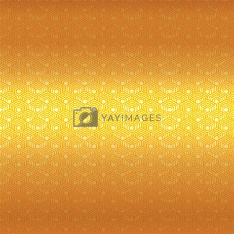 Abstract Golden Hexagon Border Pattern On Luxury Gold Background By