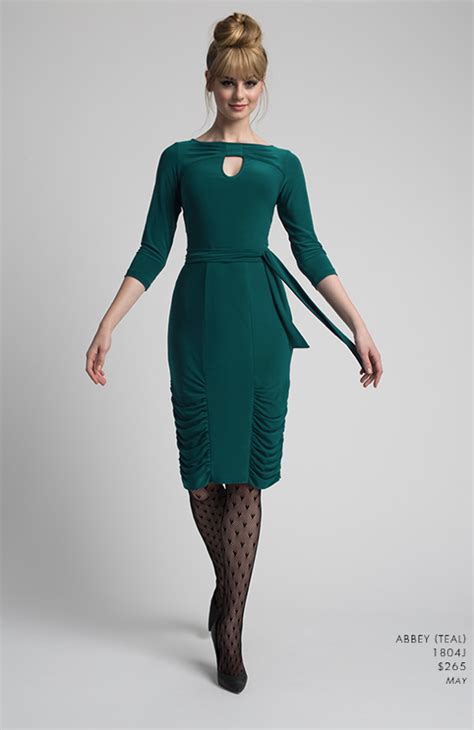 Abbey In Teal Jersey Leona Edmiston Dresses Teal Dresses For Work High Neck Dress Album