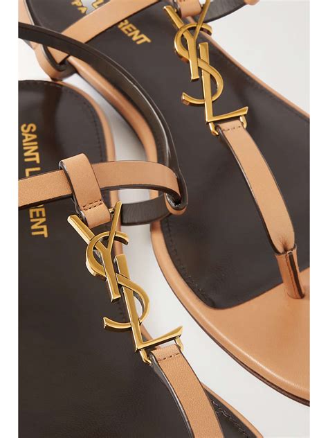 saint laurent cassandra logo embellished leather slingback sandals net a porter