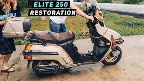 This one is a little beat up. 1985 Honda Elite 250 Restoration! | Mitch's Scooter Stuff ...