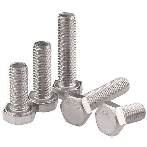 M6 X 075 Fine Pitch Thread 304 Stainless Steel Hex Head Bolts Set