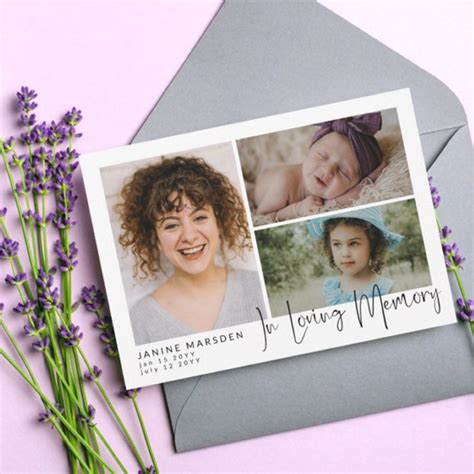 In Loving Memory Photo Collage Sympathy Thank You Zazzle In 2023