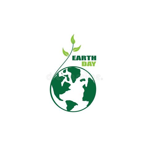 Earth Day Ecology Logo Vector Template Stock Illustration