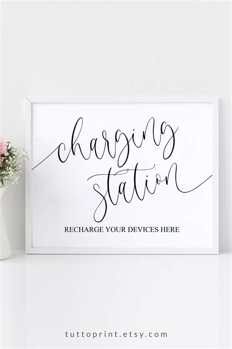 Charging Station Printable Sign Recharge Your Devices Here Etsy