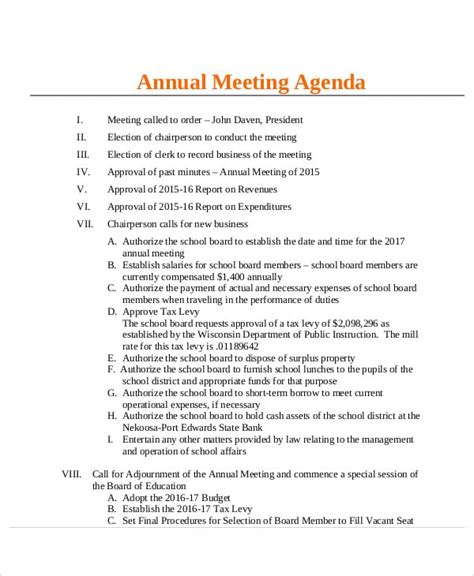 Hoa Annual Meeting Agenda Template