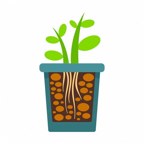 Floral Flower Grow Plant Pot Rock Tree Icon Download On Iconfinder