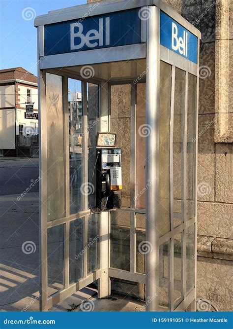 Retro Bell Telephone Booth On Street Corner Editorial Photo Image Of