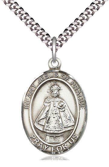 Infant Of Prague Medal In Fine Pewter 1 Tall Your Choice Of Chain