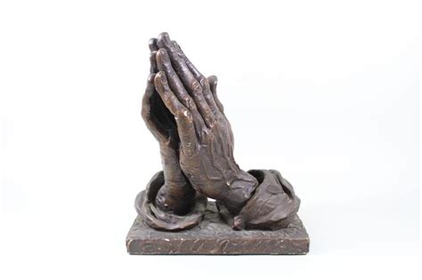Sold Price Marwal Ind Bronzed Chalkware Praying Hands Sculpture