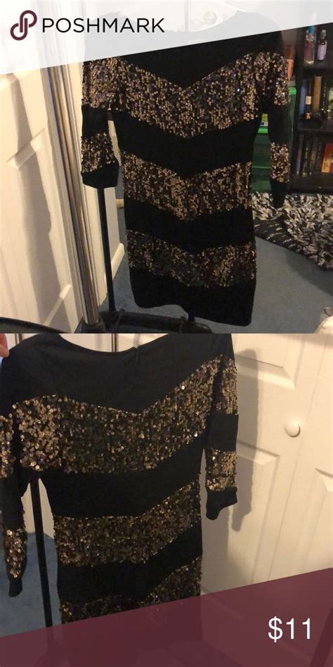 Black And Gold Sequin Party Dress Sequin Party Dress Gold Party