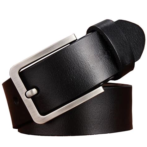 Jinghao Belts For Men Genuine Leather Belt For Jeans Dress Black Brown Regular Big And Tall Size