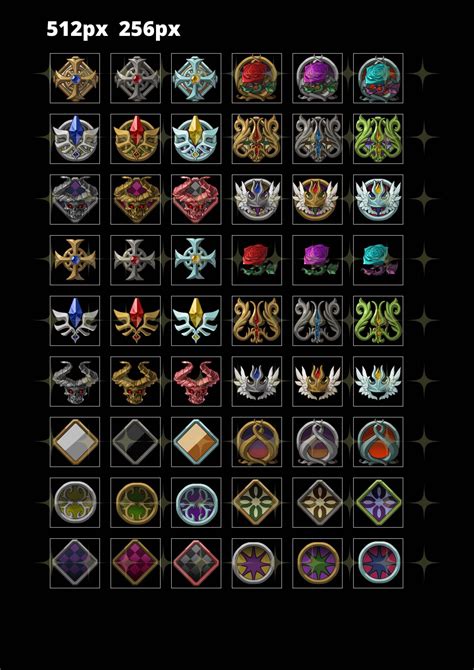 Fantasy Emblem Icon1 Set Pack Gamedev Market