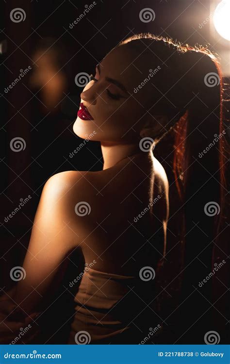Fashion Model Seductive Woman Glamorous Look Stock Photo Image Of