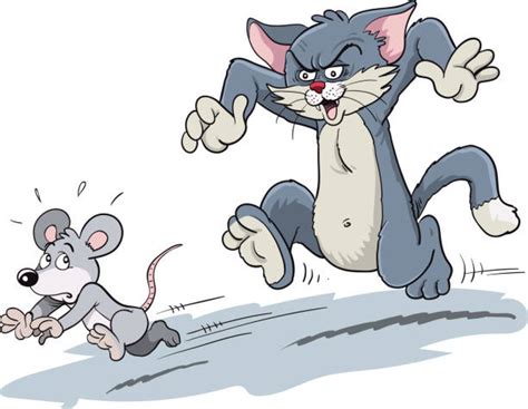 Cat Chasing Mouse Illustrations Royalty Free Vector