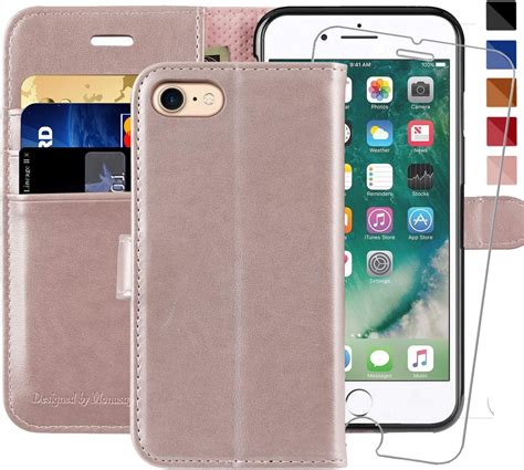 Monasay Iphone 7 Wallet Caseiphone 8 Wallet Case47 Inch Glass