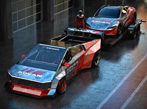 Cybertruck is designed to have the utility of a truck with sports car performance. Tesla Cybertruck Towing a Tesla Roadster Looks Like a ...
