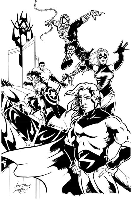 Inked Avengers By Davisart On Deviantart
