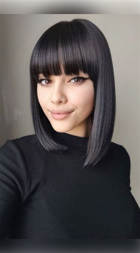 Browse Our Extensive Photo Collection To See Trendy Blunt Bob With Bangs Hairstyles Before Your