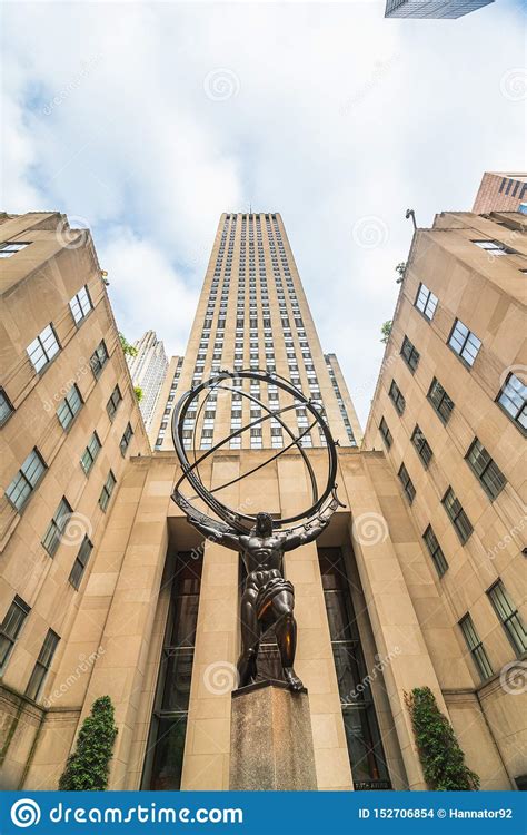 De Stad Van New York Fifth Avenue Rockefeller Plein Het Standbeeld