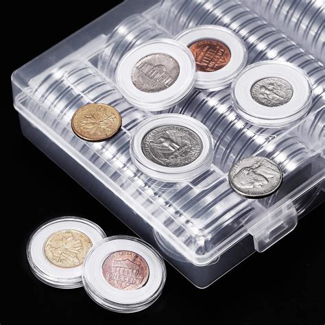 100pcslot 20252730mm Clear Plastic Coin Holder Universal