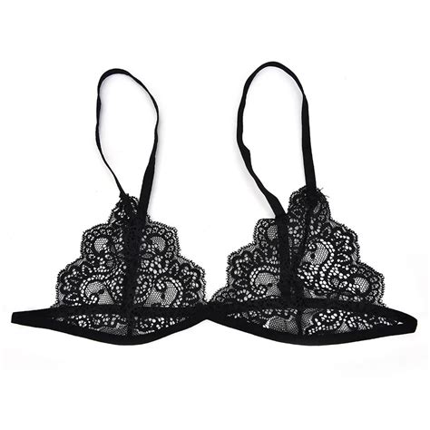 Buy Sexy Black Lace Bra Top Wireless Cups Brassiere Fashion Eyelash Bralette