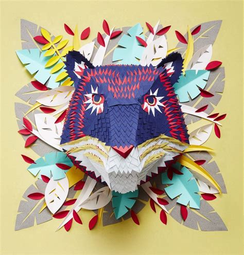 Tigre En Papier Made By Mlle Hipolyte Paper Cut Art 3d Paper Paper