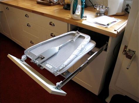 Ironing boards provide an ideal surface for getting wrinkles out of clothes & garments. Hidden ironing board drawer | Perfect laundry room ...