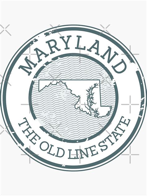 Maryland The Old Line State Stamp Sticker For Sale By Stampusa