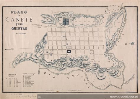 Plano De La Ciudad De Cañete Y Sus Quintas Mapa Memoria Chilena