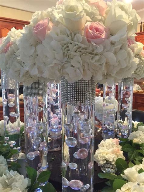 Floating Pearls Hydrangeas And Roses Wedding Floral Centerpieces