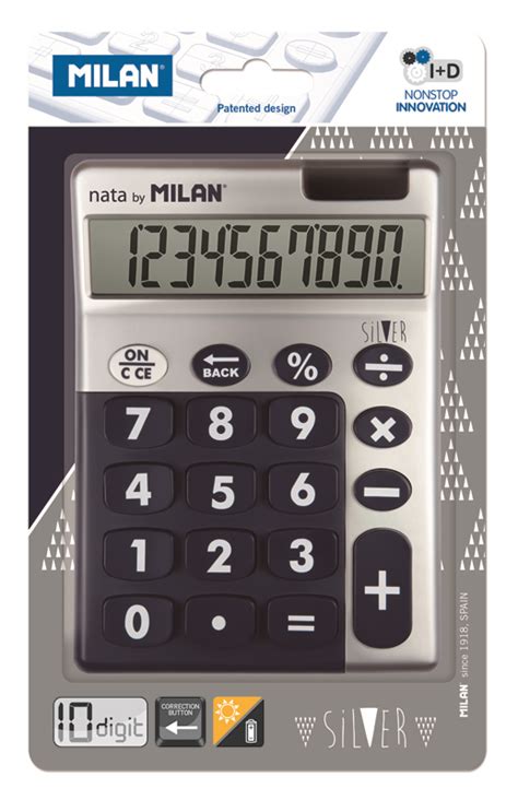 Calculadora Milan Digitos Silver Azul Teclas Grandes Material De Oficina Material Escolar