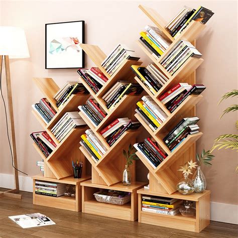 579 Shelf Tree Bookshelf Compact Book Rack Bookcase Display Ebay