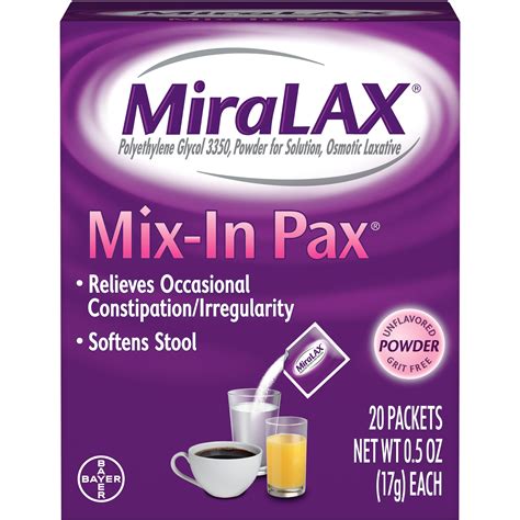 Miralax Mix In Laxative Powder For Gentle Constipation Relief Stool