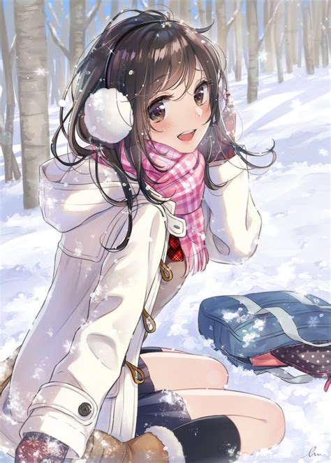 Anime Girl In The Beautiful Winter Ranimegirls