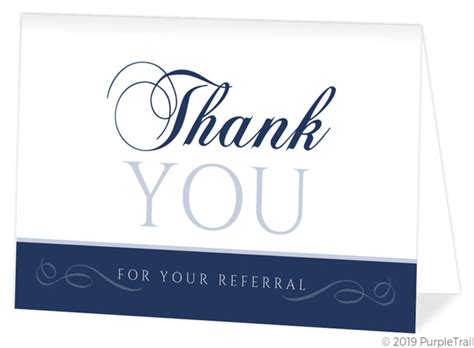 Swirly Decor Referral Thank You Card Business Thank You Cards