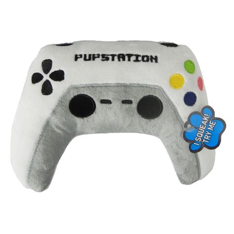 Posh Paws Pet Toy Plush Pupstation Gaming Controller Dog Toy White