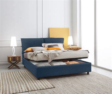 Il letto contenitore � costituito da un mobile recipiente, collocato sotto il. Letto matrimoniale Noemi con contenitore blu | Duzzle