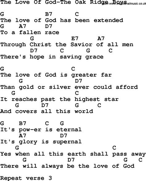 Country Southern And Bluegrass Gospel Song The Love Of God The Oak