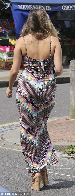 Imogen Thomas Shows Off Her Cleavage In A Colourful Plunging Maxi Dress Daily Mail Online